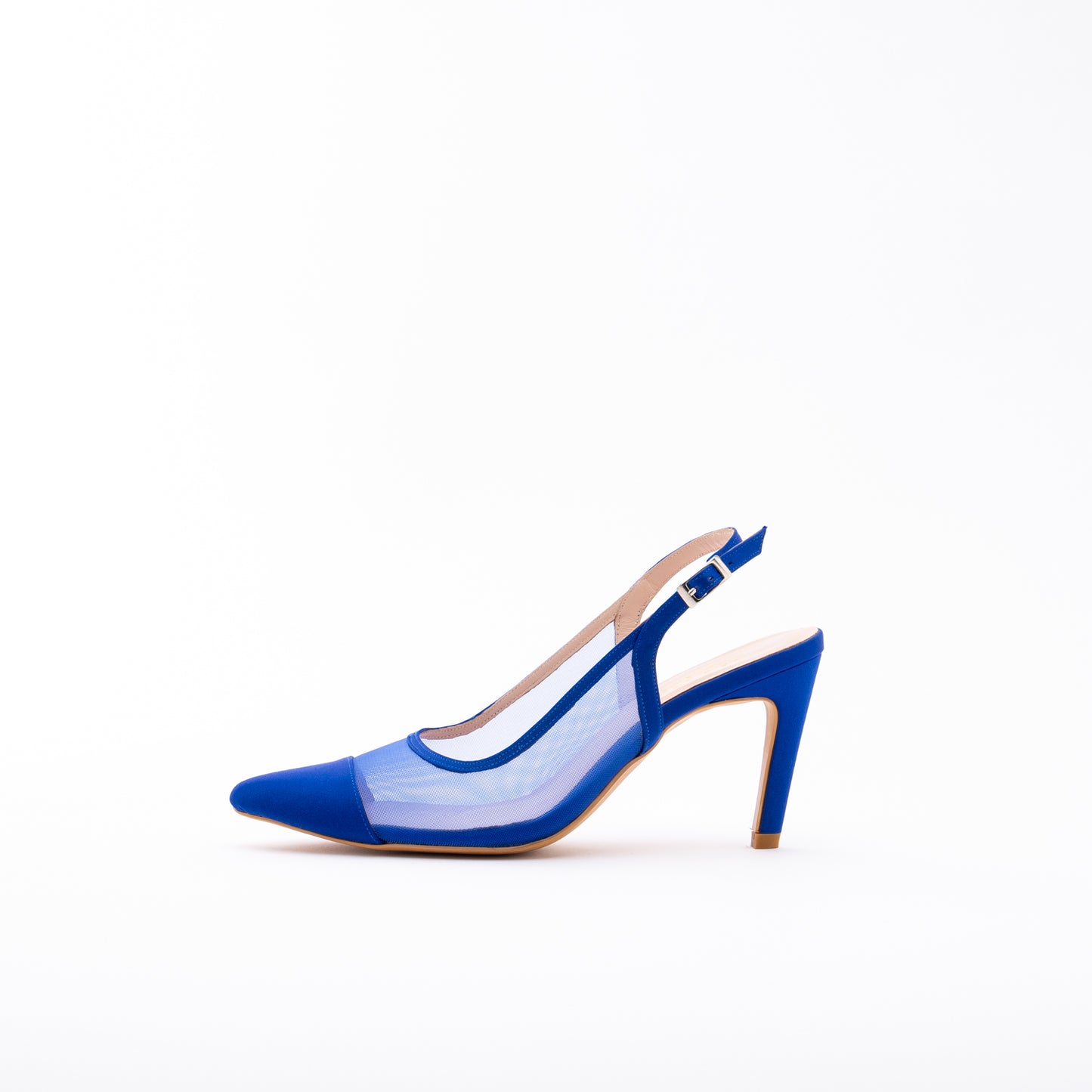 LARA Mesh Slingback Heels - Cobalt Blue