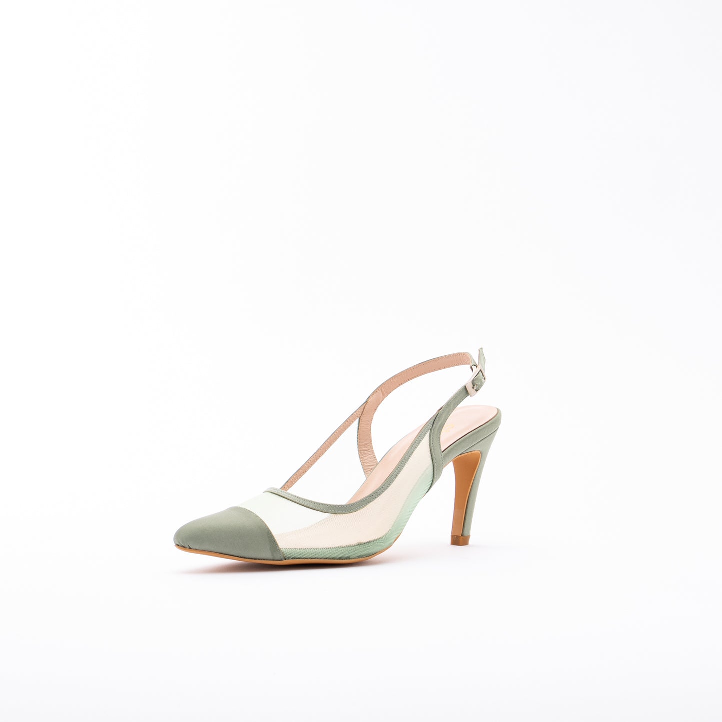 LARA Mesh Slingback Heels - Mint Green