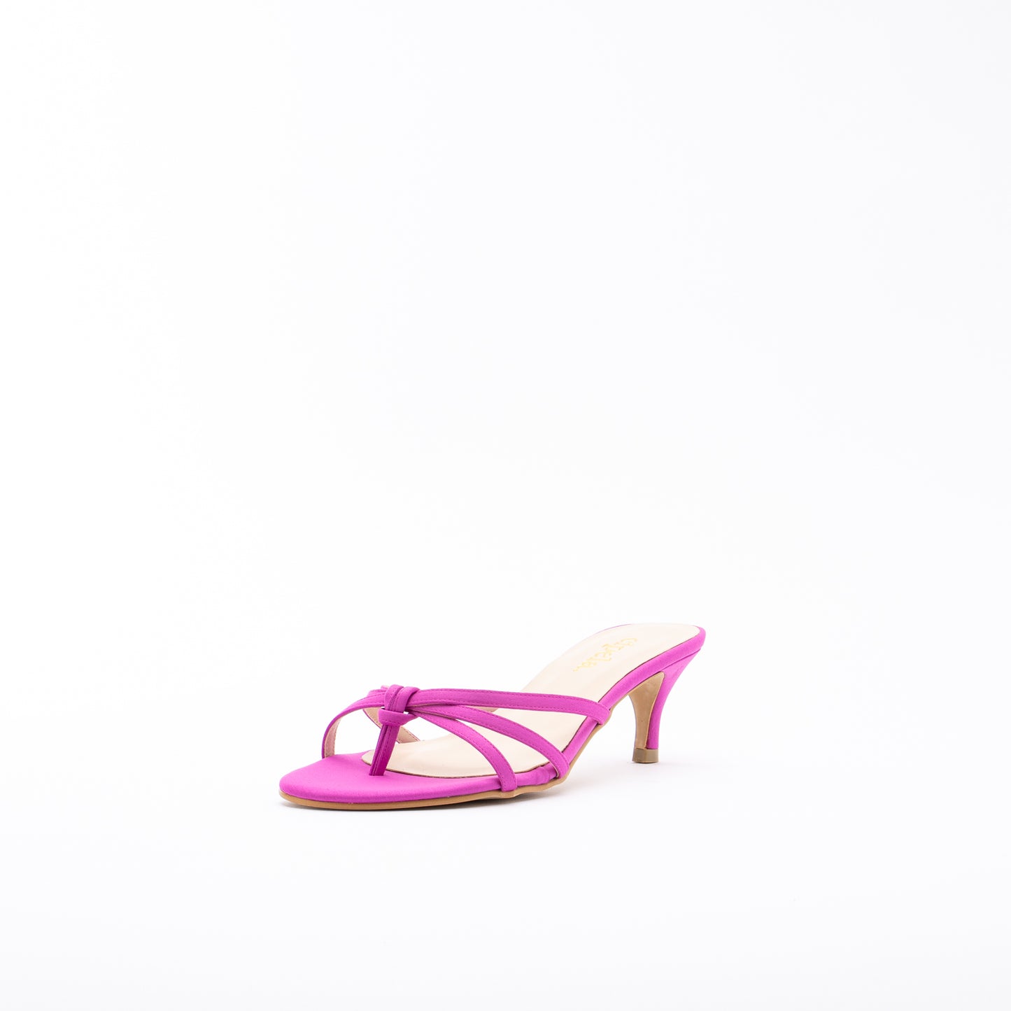 COMELLE Cross-Strap Kitten Heels - Pink