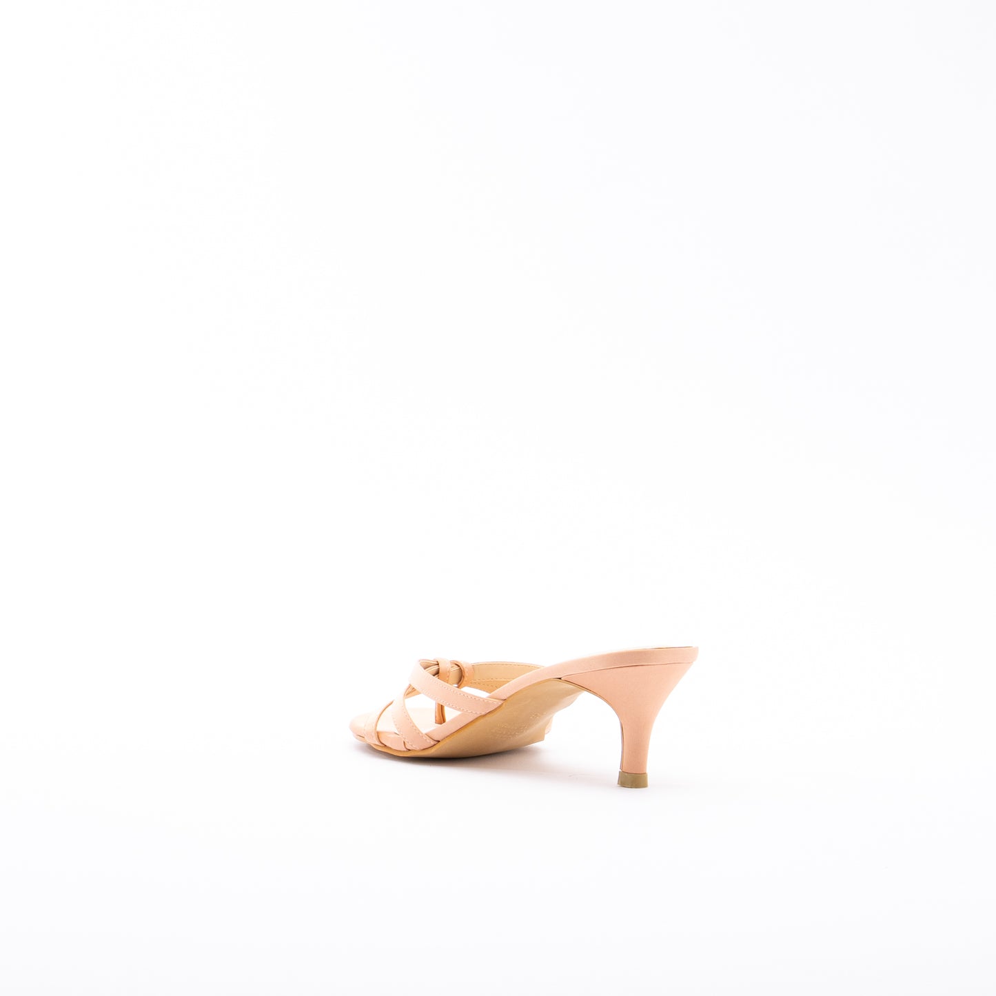 COMELLE Cross-strap Kitten Heels - Kimberly Nude