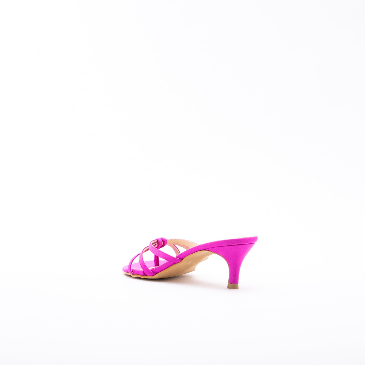 COMELLE Cross-Strap Kitten Heels - Pink