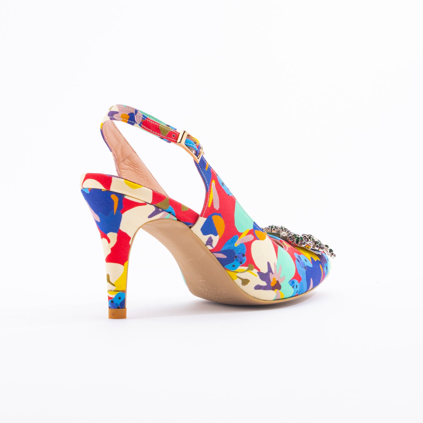 LARA Slingback Print Heels - Flower Bomb