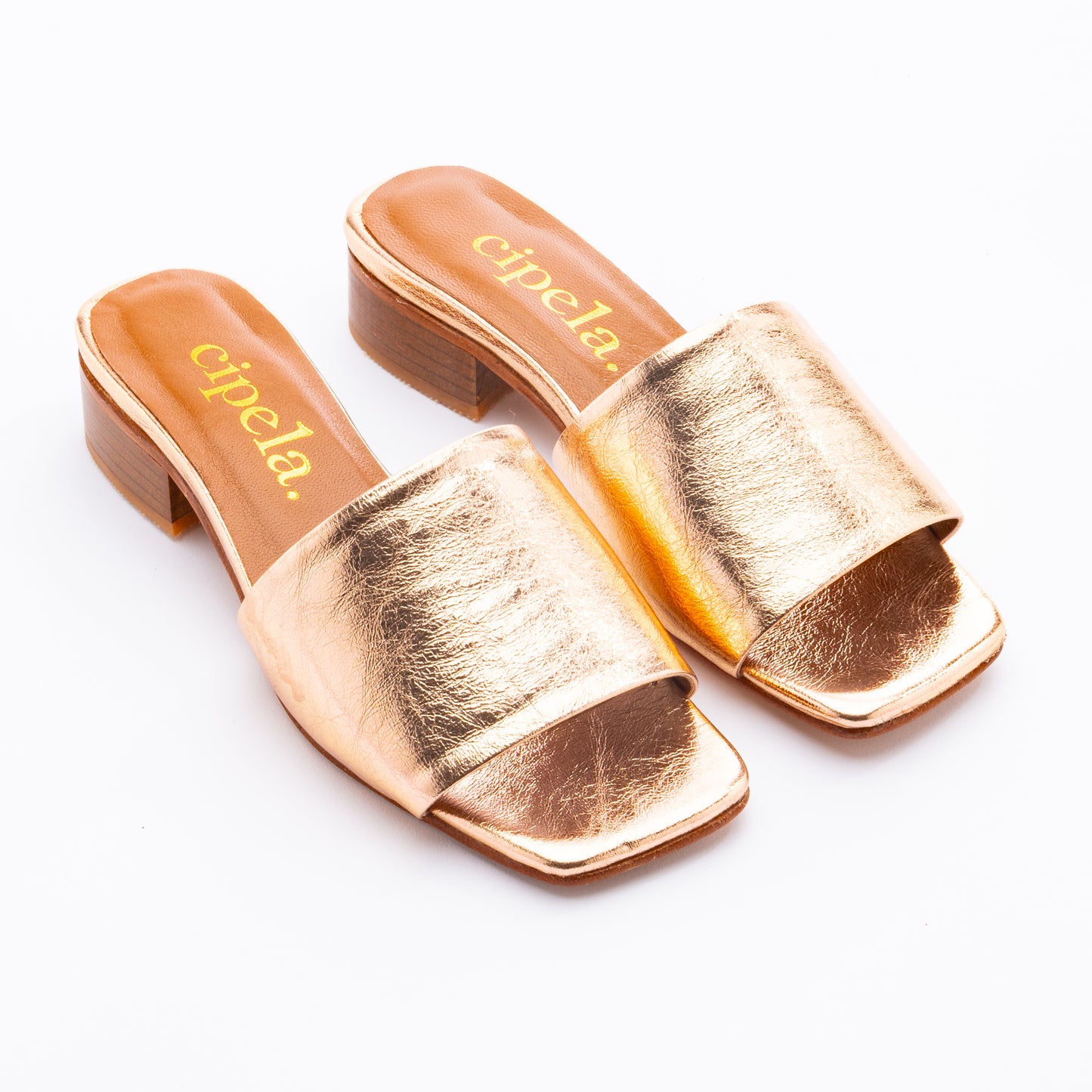 TIA Slip On Mules - Rose Gold