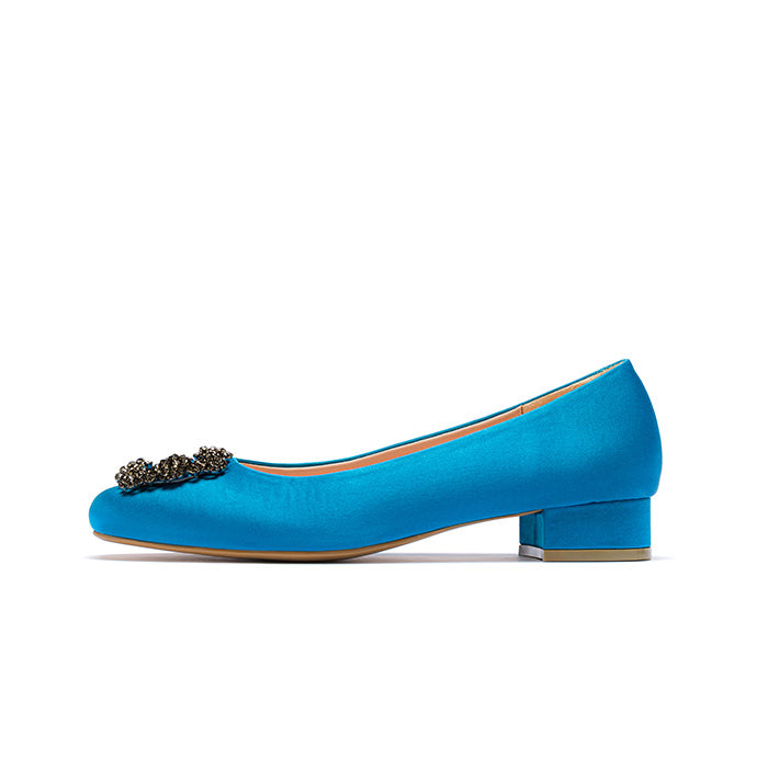 ELAYZA Classic Block Pumps - Royal Teal