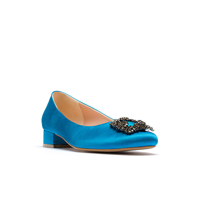 ELAYZA Classic Block Pumps - Royal Teal
