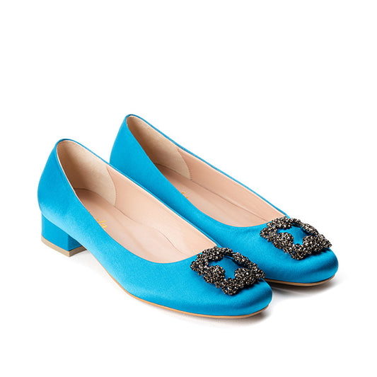 ELAYZA Classic Block Pumps - Royal Teal