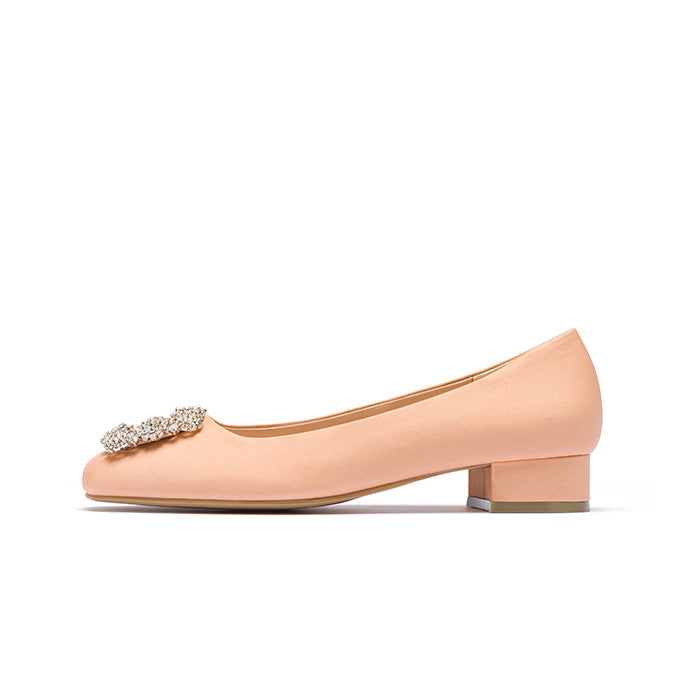 ELAYZA Classic Block Pumps - Peachy Keen