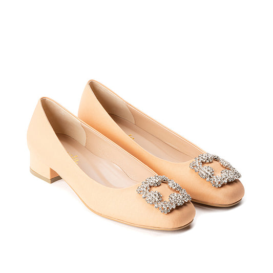ELAYZA Classic Block Pumps - Peachy Keen