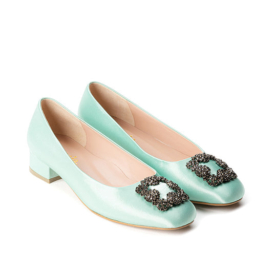 ELAYZA Classic Block Pumps - Mint Frost