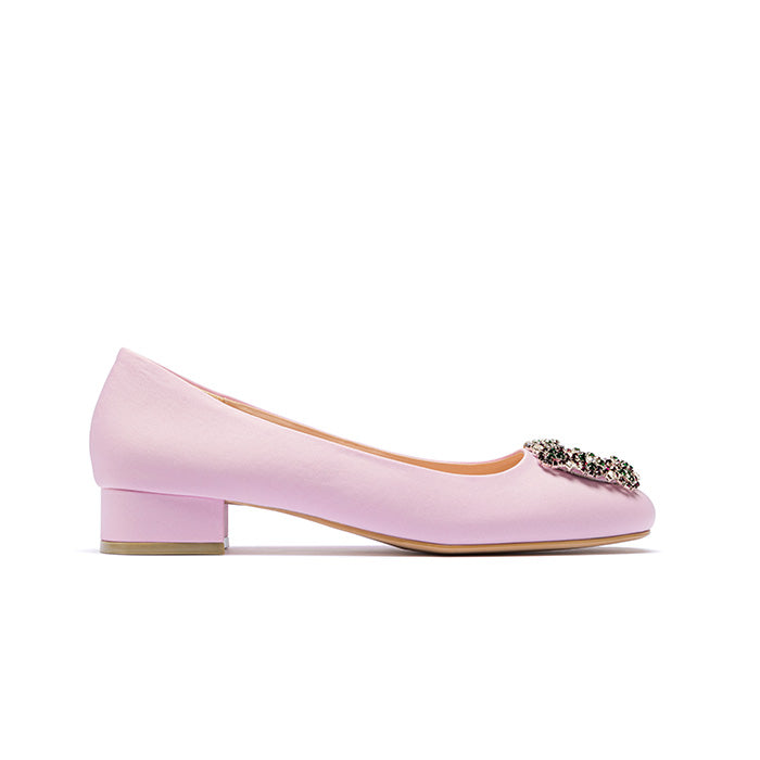 ELAYZA Classic Block Pumps - Sakura Pink