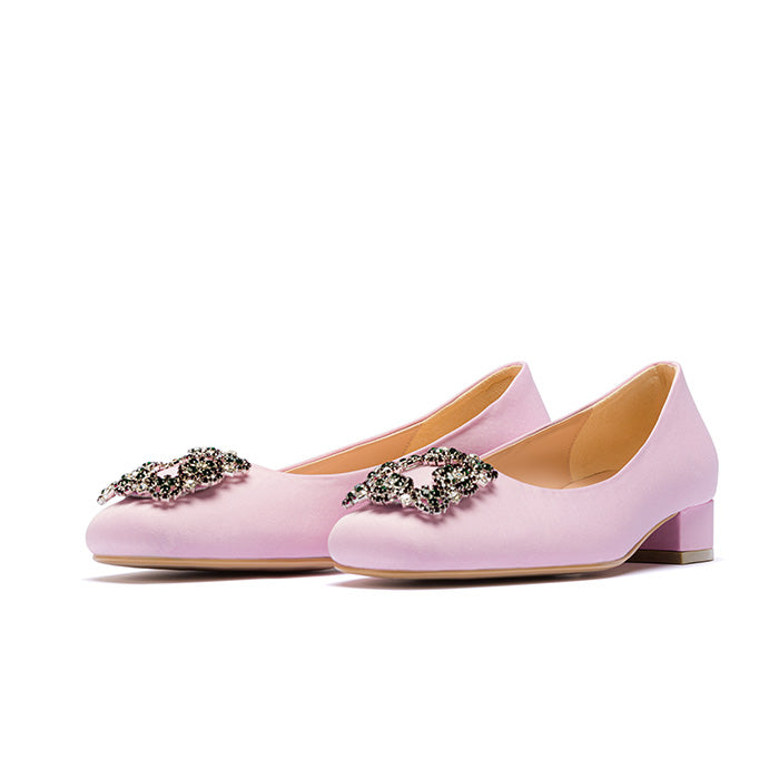 ELAYZA Classic Block Pumps - Sakura Pink