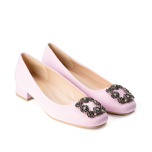 ELAYZA Classic Block Pumps - Sakura Pink