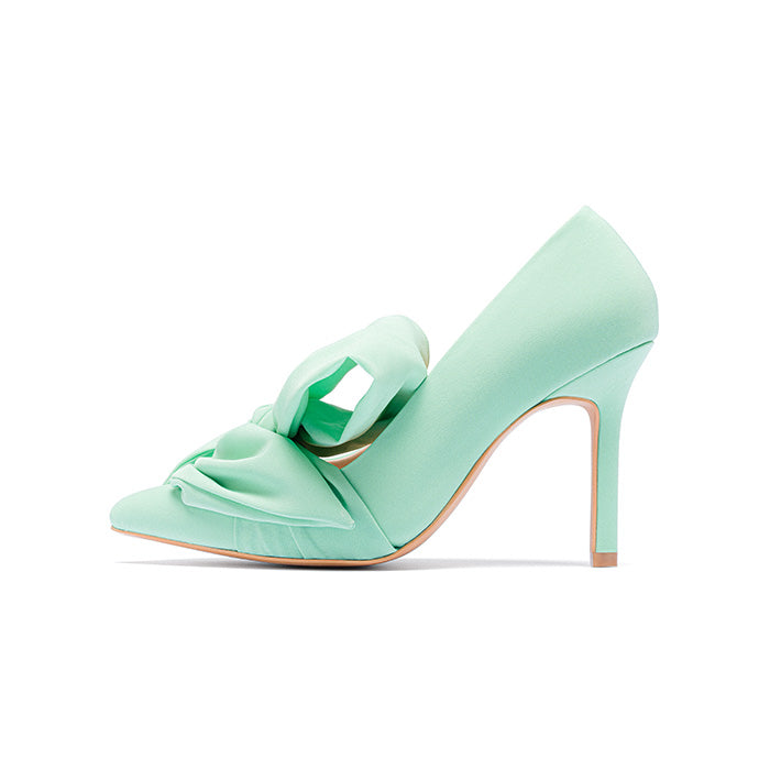LADY J Classic Bow Heels - Mint Green