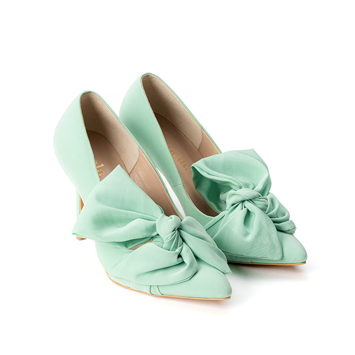 LADY J Classic Bow Heels - Mint Green