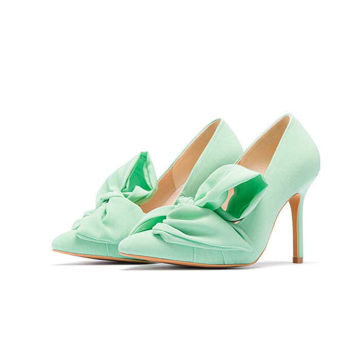 LADY J Classic Bow Heels - Mint Green