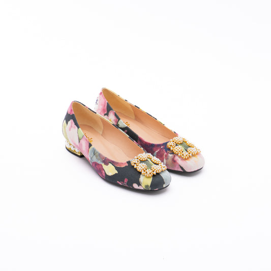 ELAYZA Print Block Pumps - Velvet