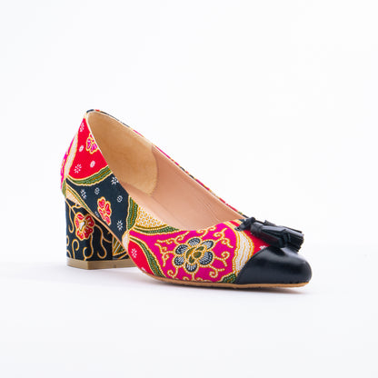 SALIZA Batik Tassel Heels