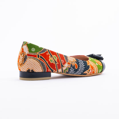 SALWA BATIK TASSEL FLAT PUMPS