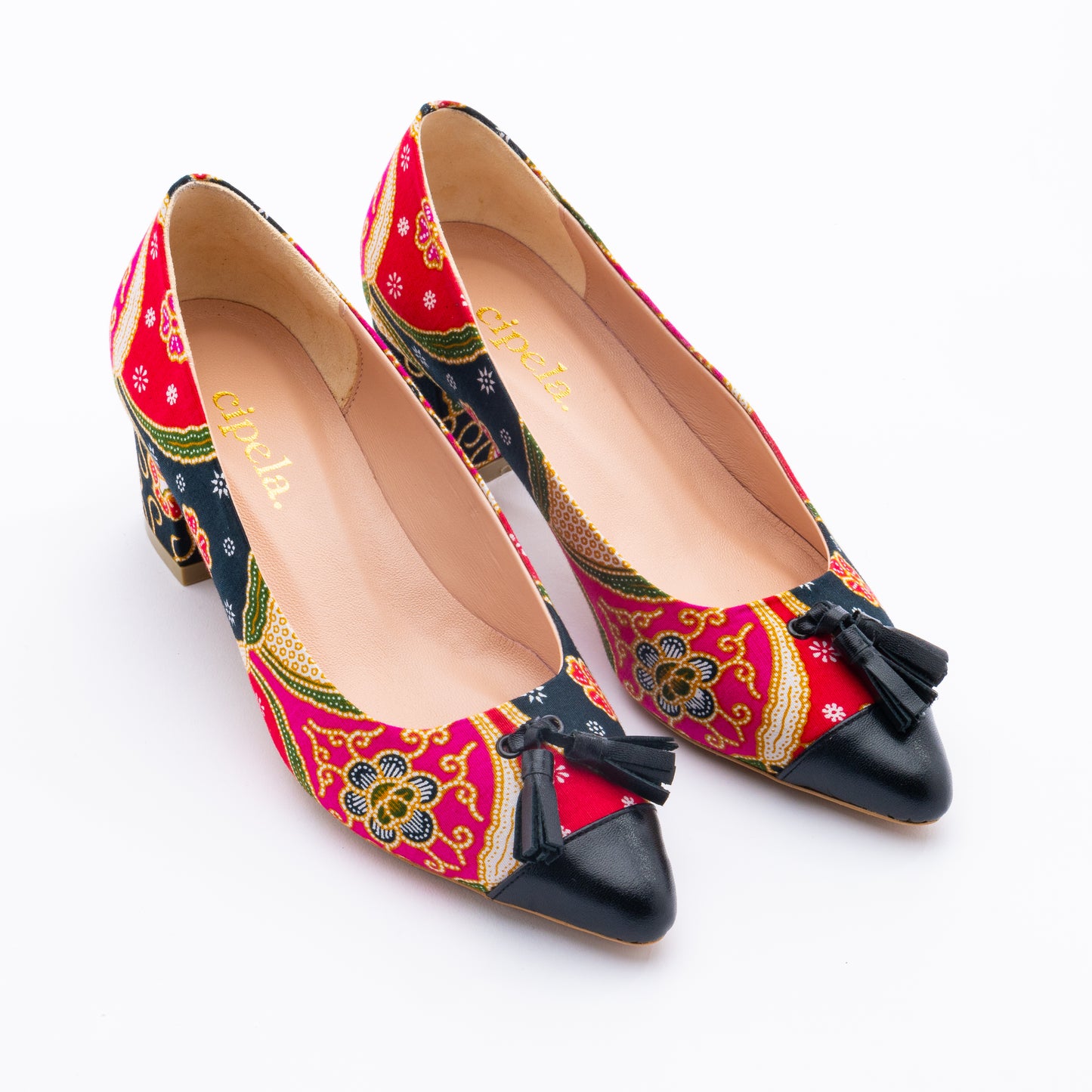 SALIZA Batik Tassel Heels
