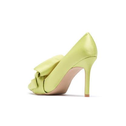 LADY J Classic Bow Heels Neon Green – CIPELA MANSION