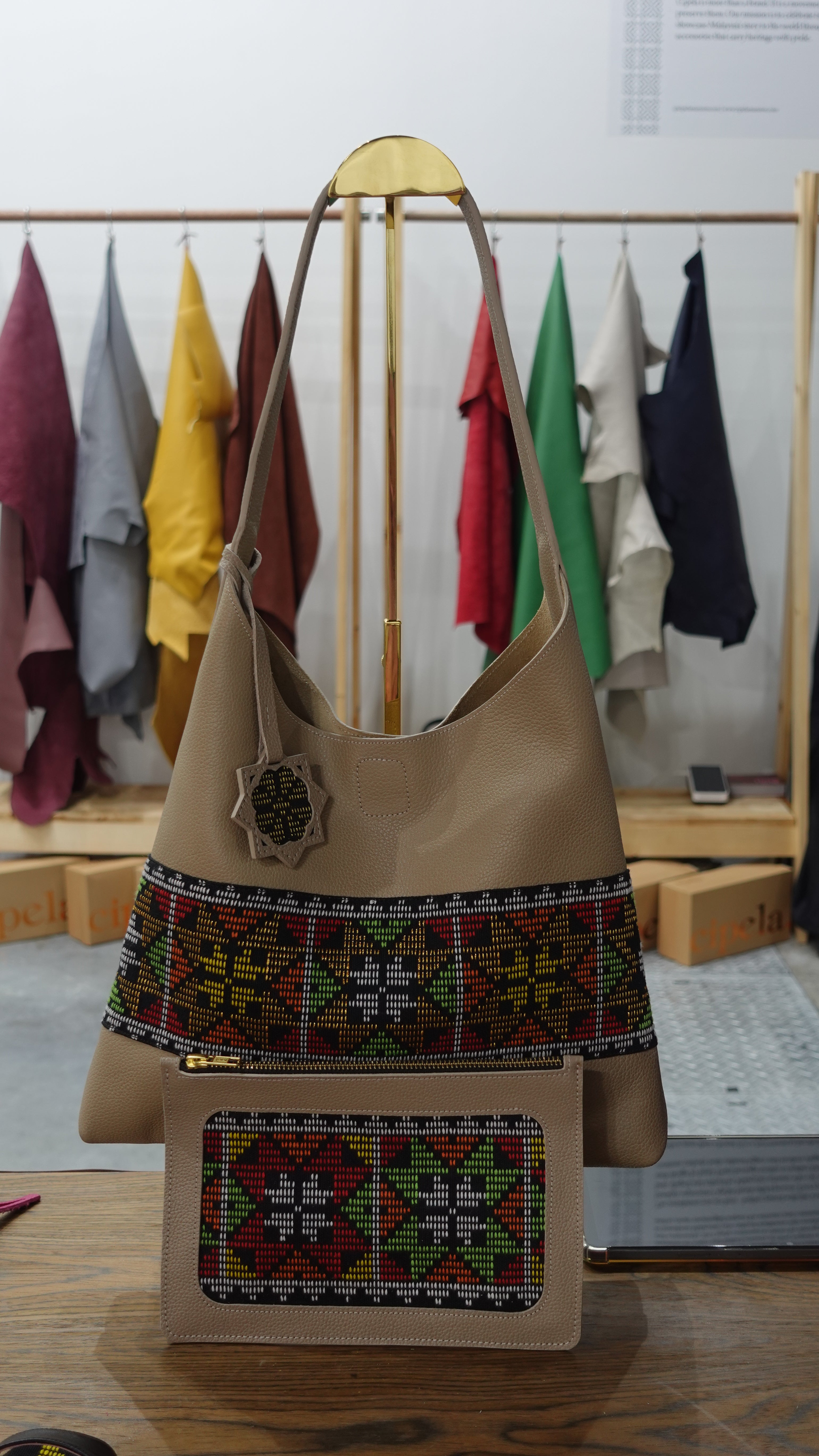 PANDIAN Soft Leather Tote Bag