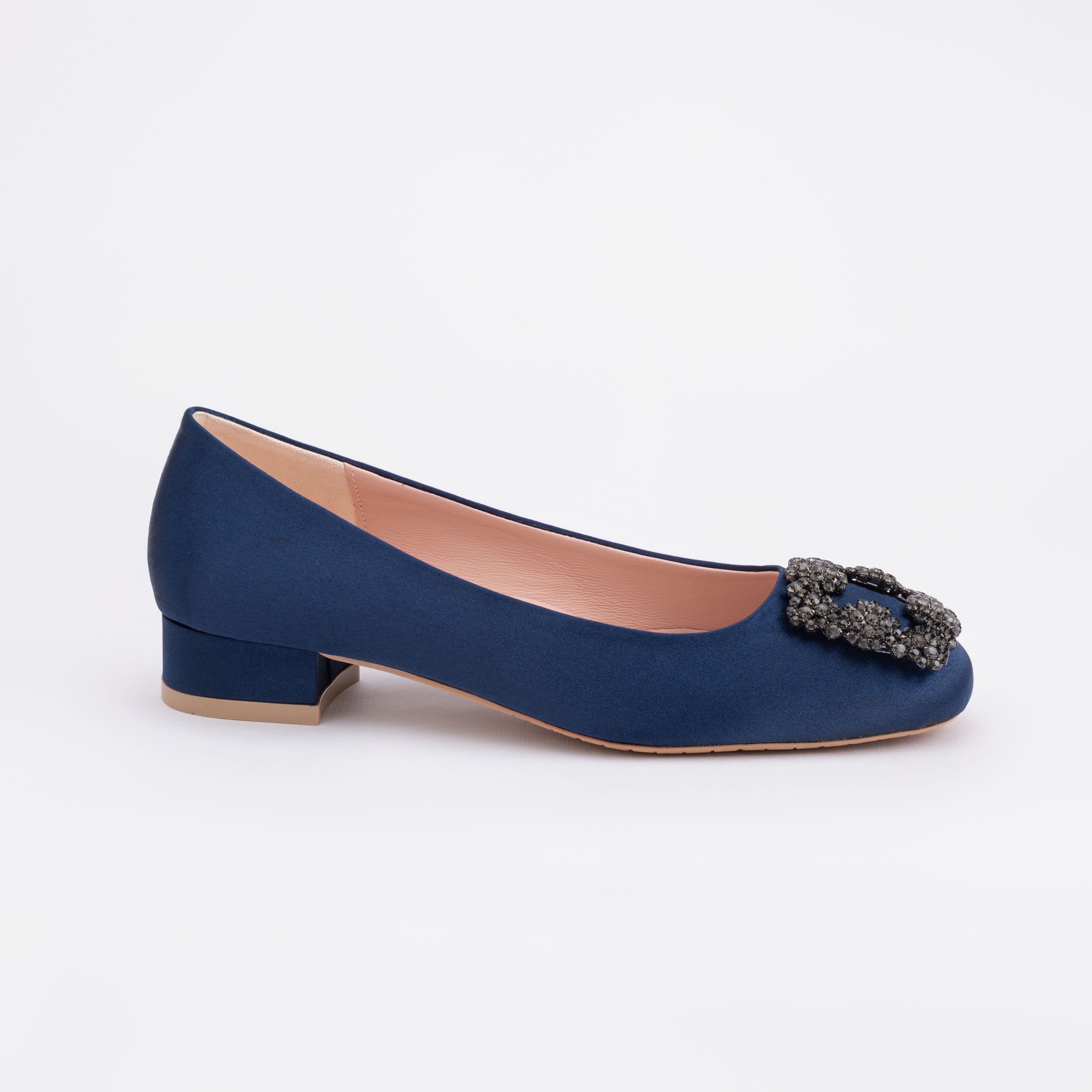 ELAYZA Classic Block Pumps - Blue Dahlia