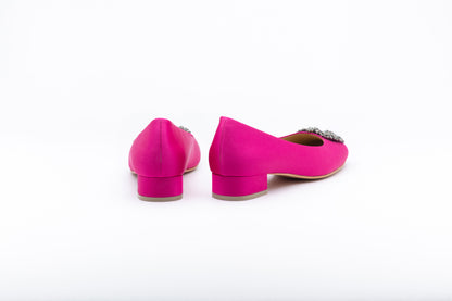 ELAYZA Classic Block Pumps - Fuchsia Pink