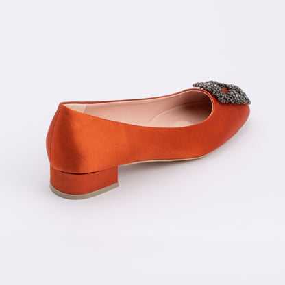 ELAYZA Classic Block Pumps - Orange Citrus
