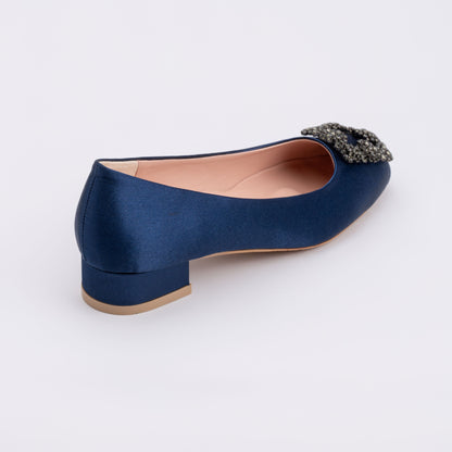 ELAYZA Classic Block Pumps - Blue Dahlia