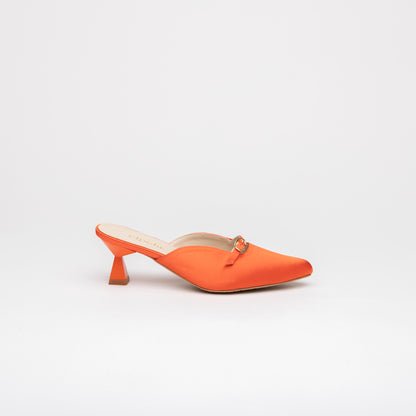 LEIA Sculpted Heel Pointy Mules - Garnet