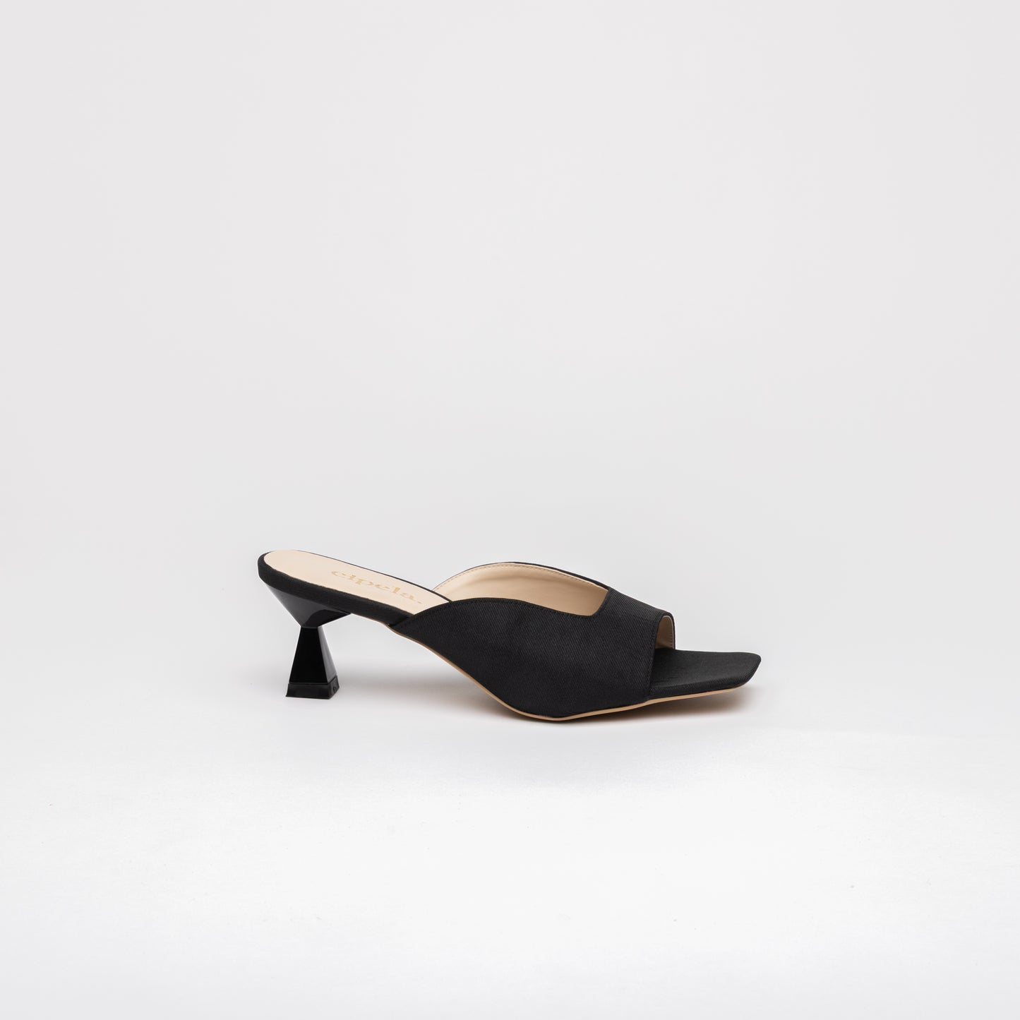 RAIA Sculpted Heel Open-Toe Mules - Onyx