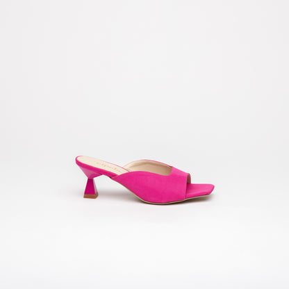 RAIA Sculpted Heel Open-Toe Mules - Ruby
