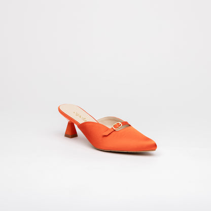 LEIA Sculpted Heel Pointy Mules - Garnet