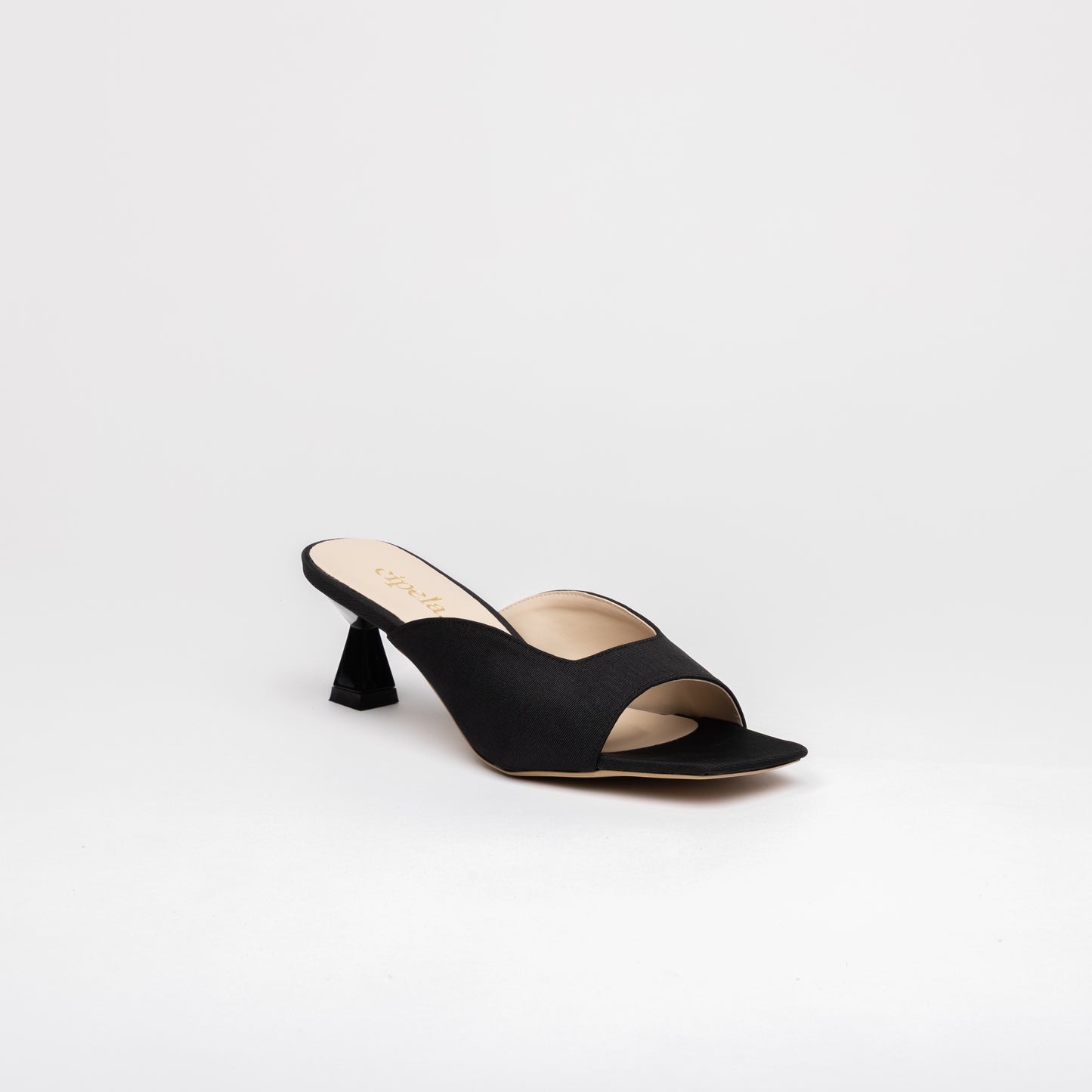RAIA Sculpted Heel Open-Toe Mules - Onyx