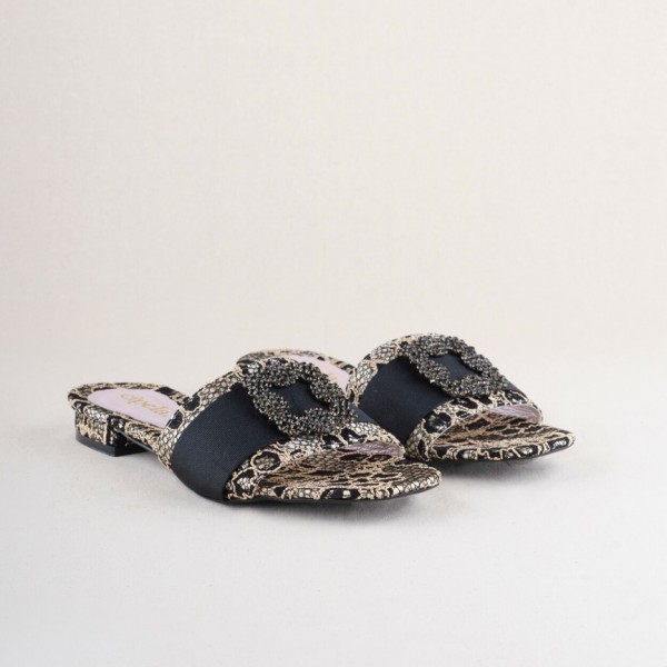 CIARA SANDALS  IN PRINTED LACE
