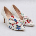 LADY J WHITE LACE - PRINTED BOW